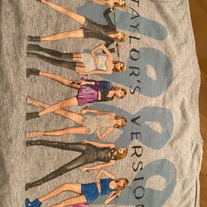 Taylor swift heather gray 1989 eras T-shirt with original blue star confetti